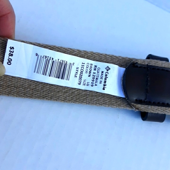 NWT COLUMBIA MEN'S LEATHER BELT - Picture 4 of 9